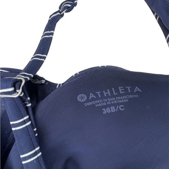 Athleta Piha navy white French stripe underwire bikini top sz 38 B/C bottom sz M - Picture 12 of 16